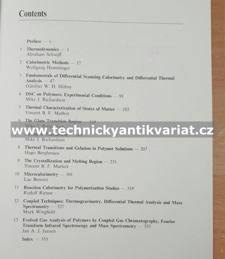 Calorimetry and Thermal Analysis of Polymers - Vincent B.F. Mathon (1994)