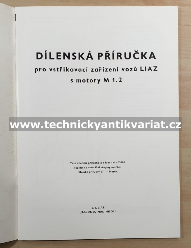 Liaz motor M1.2 - vstřikovací zařízení - dílenská příručka