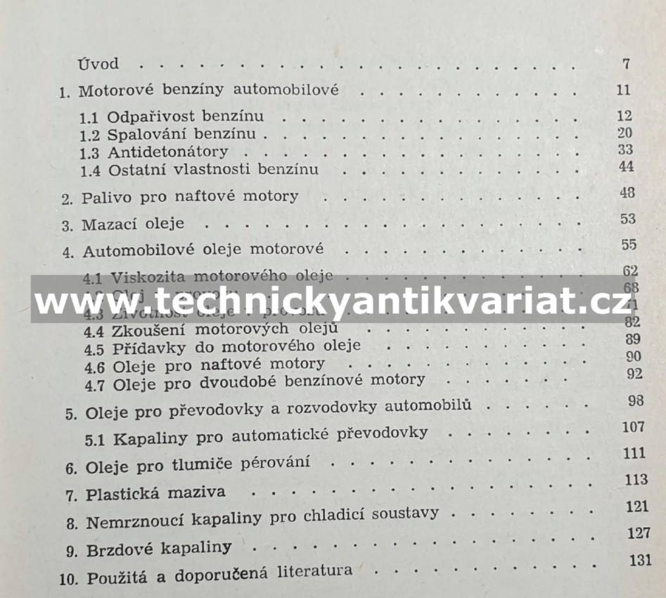 Paliva a maziva pro automobily - Antonín Dyk (1973)