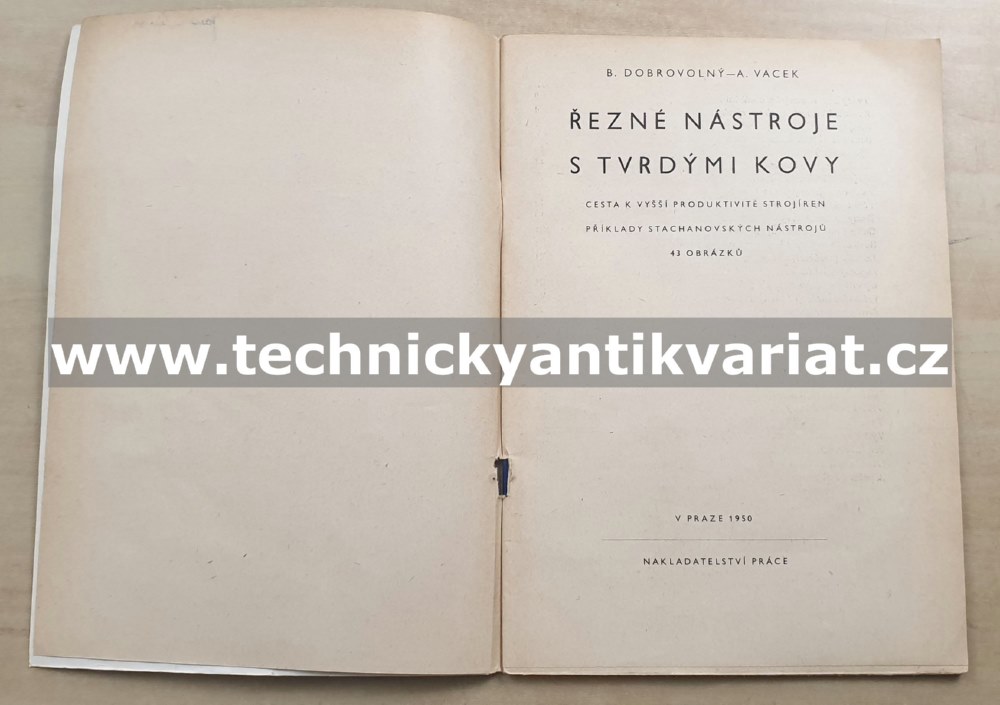 Řezné nástroje s tvrdými kovy - Dobrovolný, Vacek (1950)