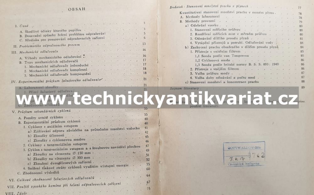 Mechanické odprašování kouřových plynů žulitovými odlučovaci - Jaroslav Huml (1953)