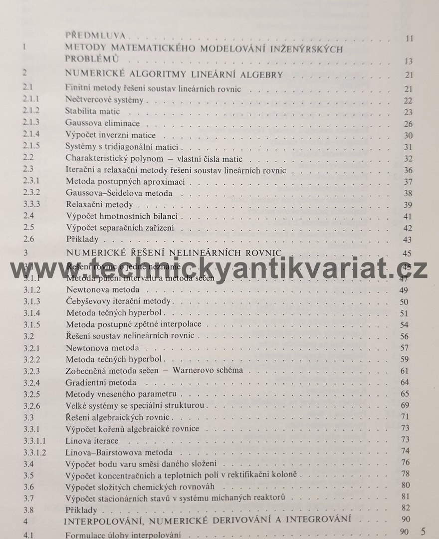 Numerické algoritmy řešení chemickoinženýrských úloh - M.Kubíček (1983)