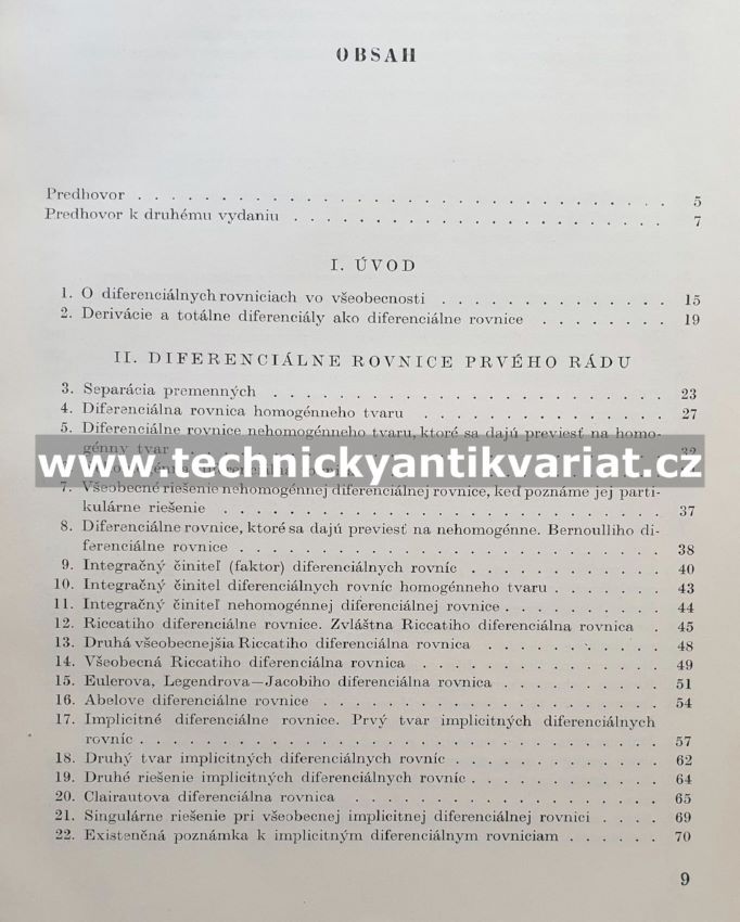 Diferenciálne rovnice I. Jur Hronec (1960)