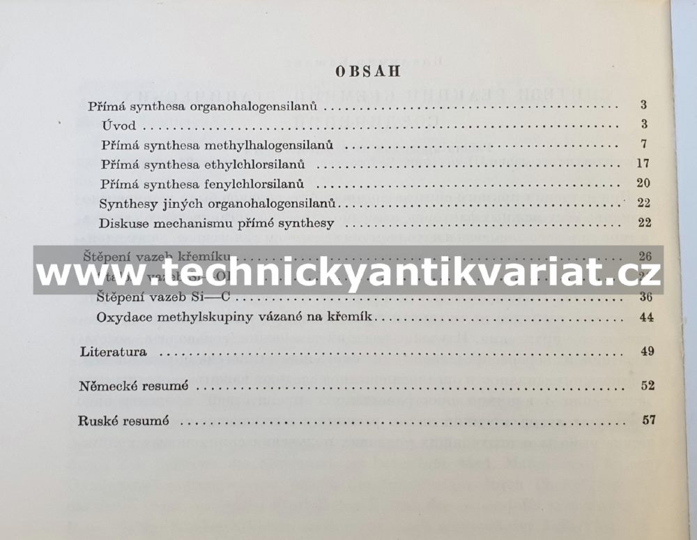 Synthesy a reakce organokřemičitých sloučenin - Vladidmír Bažant (1961)