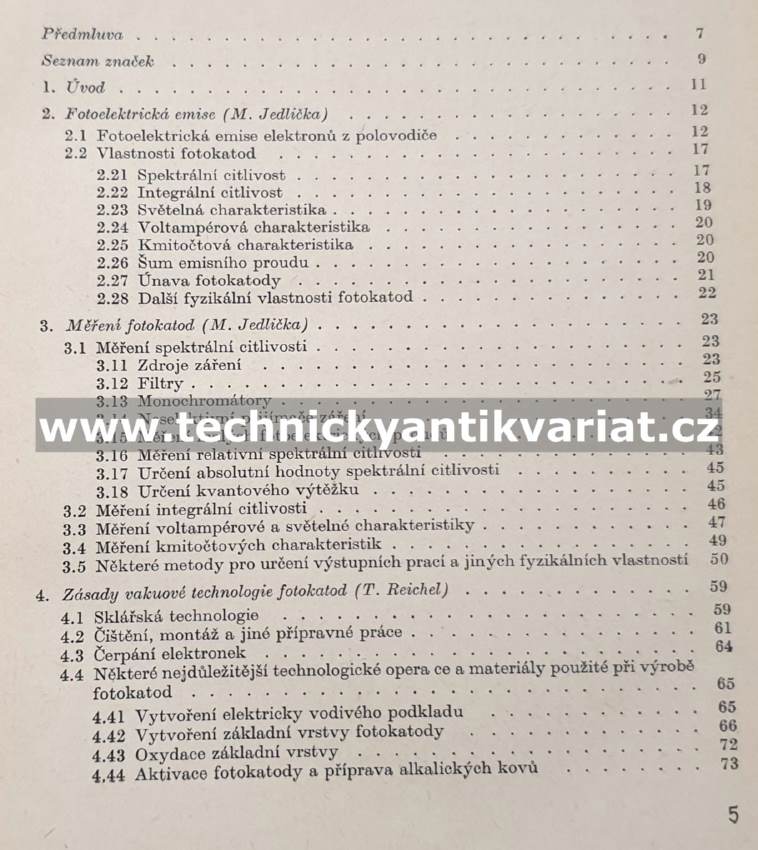 Fotokatody - Reichel, Jedlička (1963)