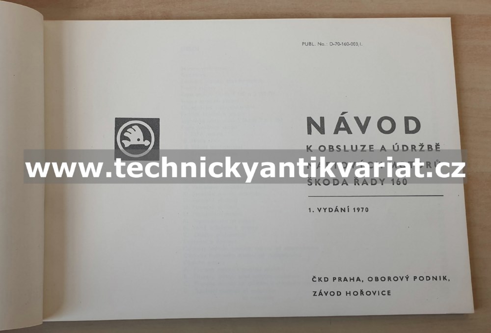 Škoda 160 naftový motor - návod k obsluze (1970)