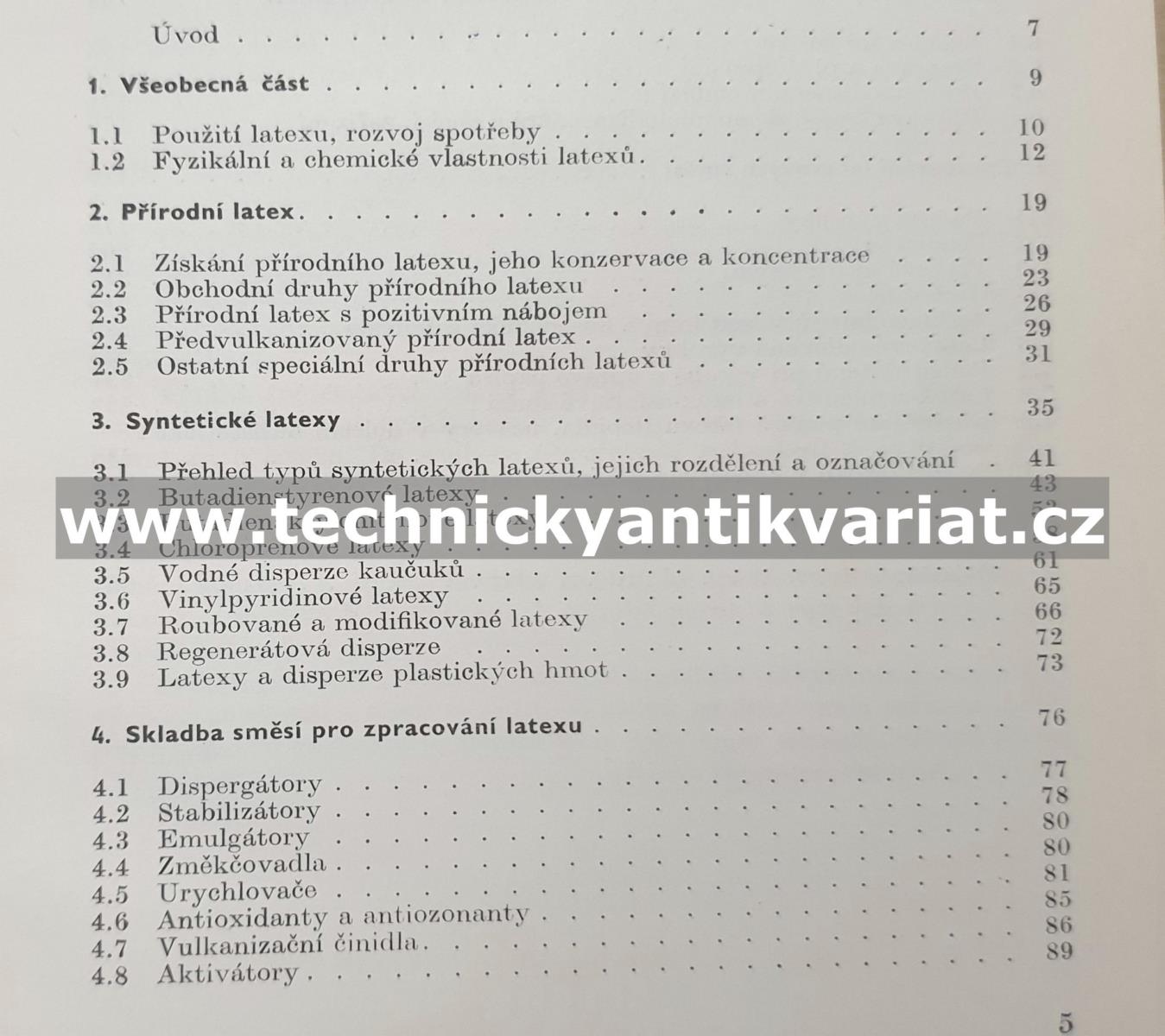 Latexy - jejich druhy a zpracování - Bábek, Liška, Valenta (1973)