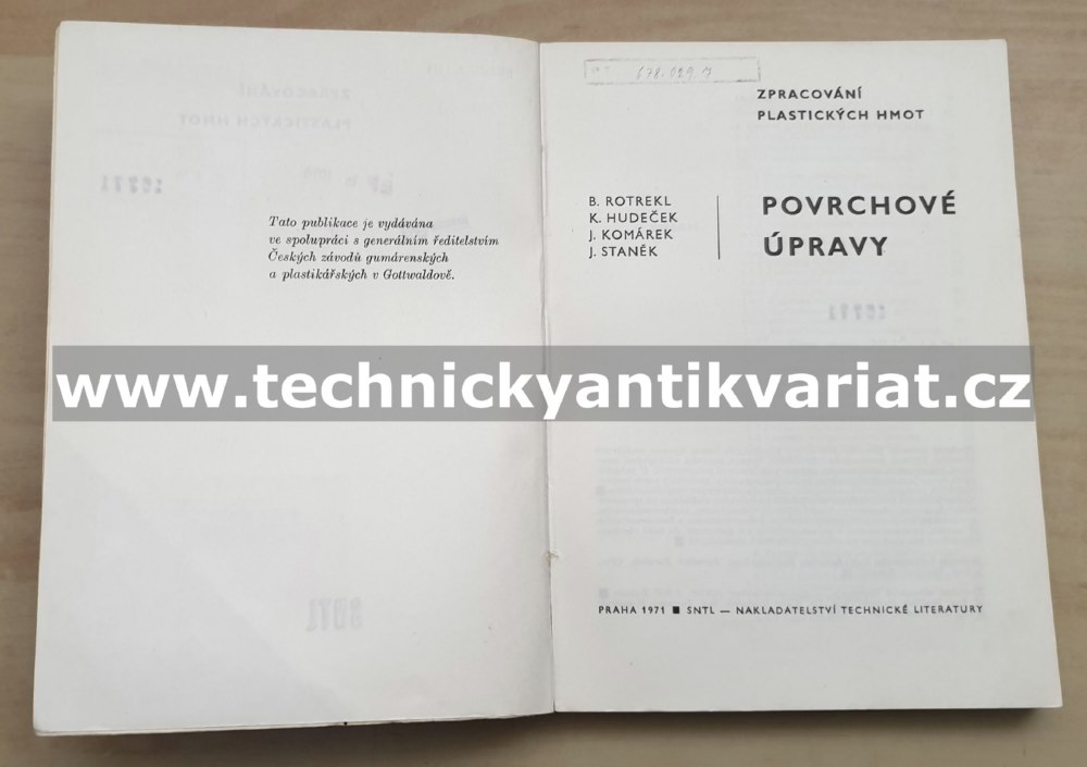 Povrchové úpravy - Rotrekl, Hudeček, Komárek, Staněk (1971)