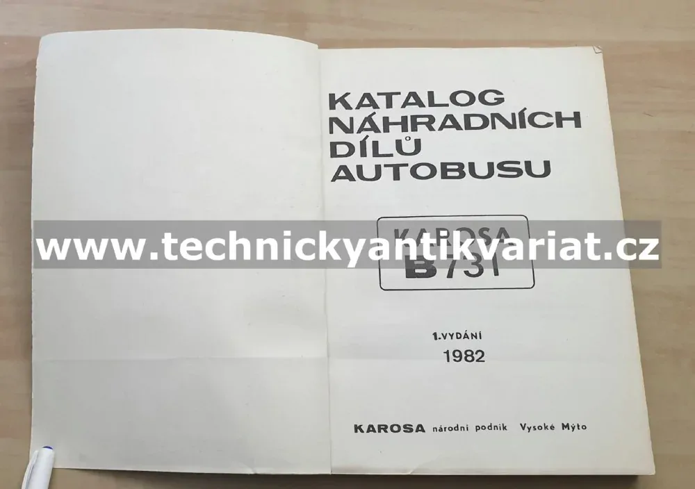 Karosa B731 - katalog náhradních dílů (1982)