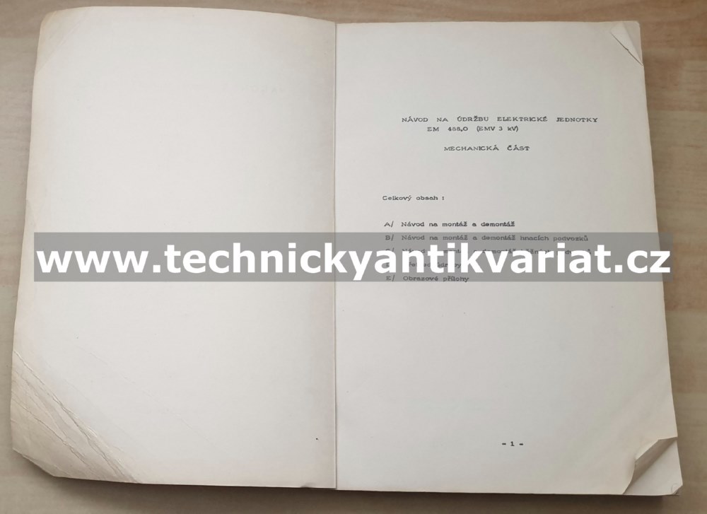 EM 488.0 návod na údržbu - mechanická část