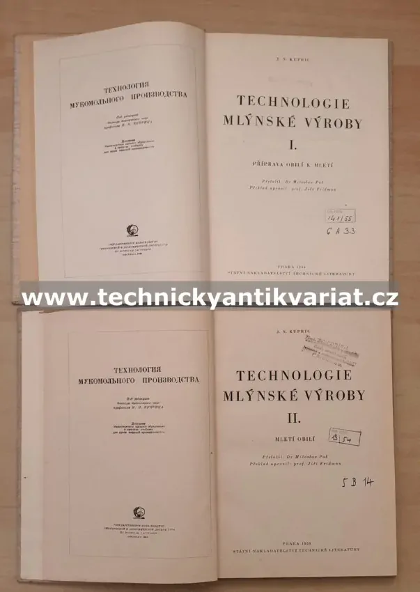 Technologie mlýnské výroby I.II. - J.N.Kupric (1954,1955)