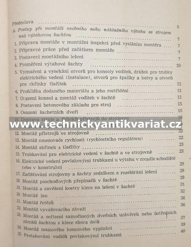 Montáž výtahů - Lehečka (1956)