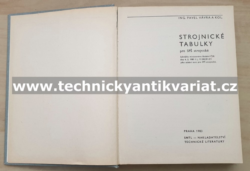 Strojnické tabulky - Pavel Vávra (1983)
