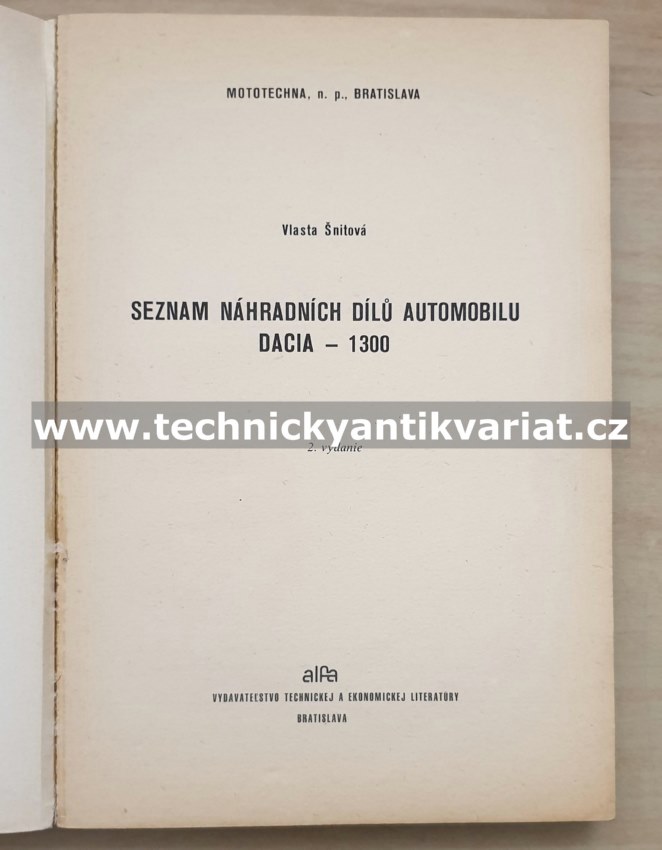 Dacia 1300 - katalog náhradních dílů (1981)