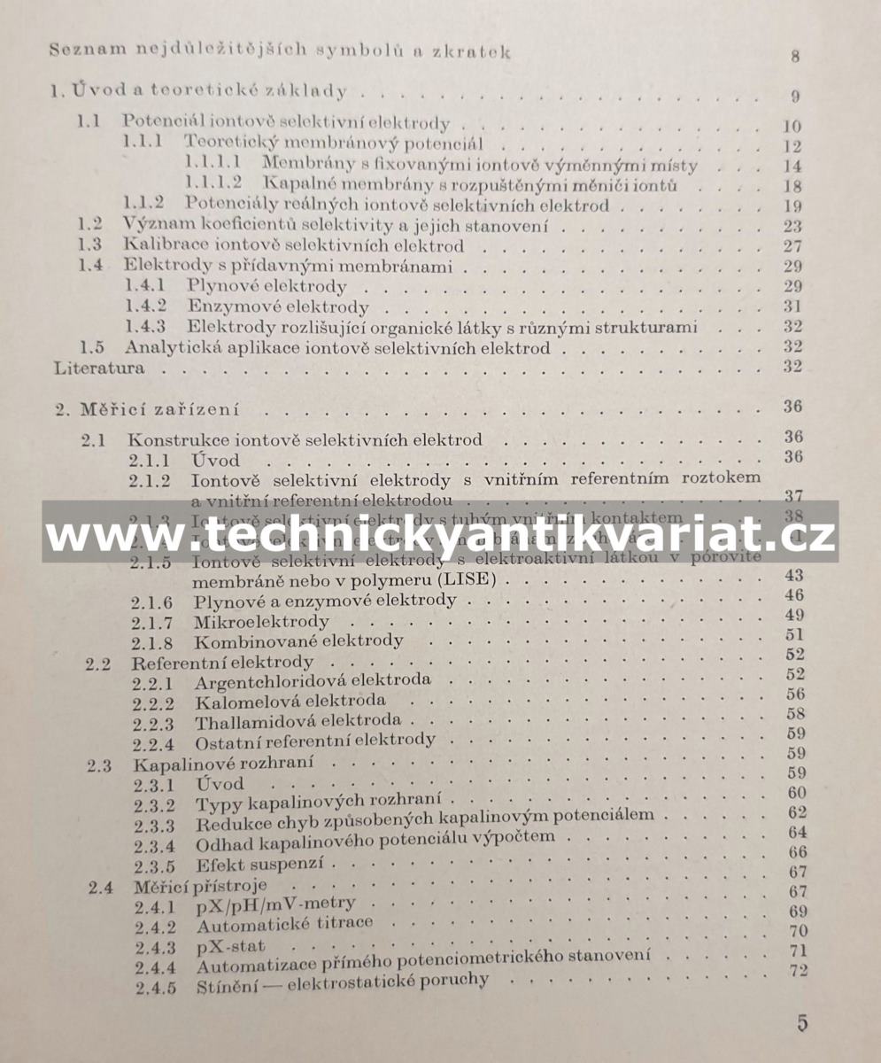 Analýza iontově selektivními elektrodami - Veselý, Weiss, Štulík (1979)