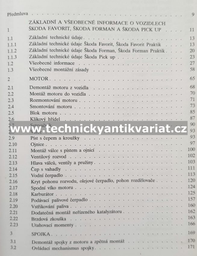 Škoda Favorit, Forman, Pick up - údržba a opravy automobilů (1998)