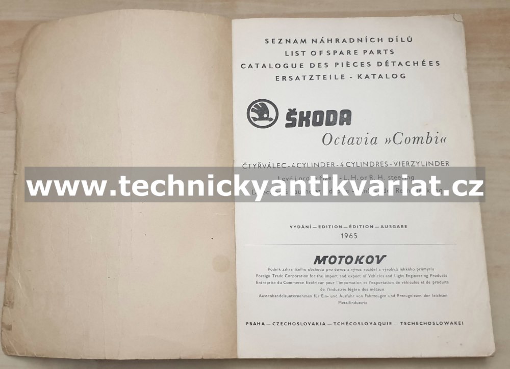 Škoda Octavia Combi - seznam náhradních dílů (1965)