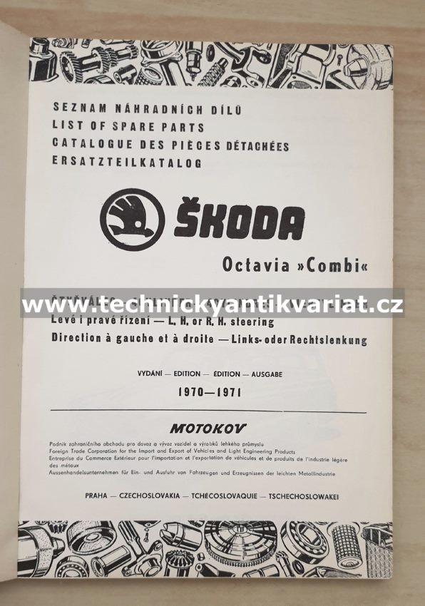 Škoda Octavia Combi - seznam náhradních dílů (1970-71)