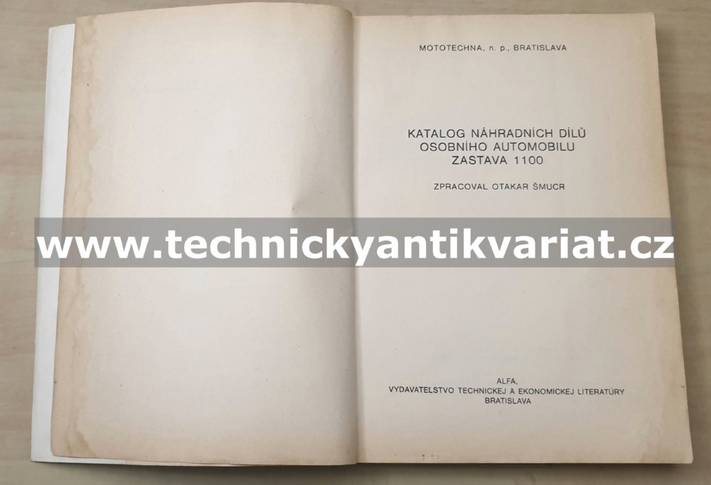 Zastava 1100 - katalog náhradních dílů (1980)