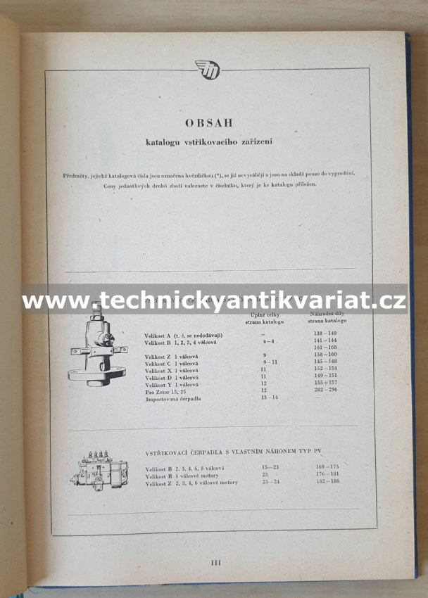 Katalog vstřikovacího zařízení pro motorová vozidla (1955)