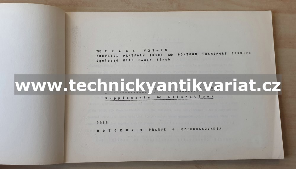 Praga V3S PN - Spare Parts list (1968)