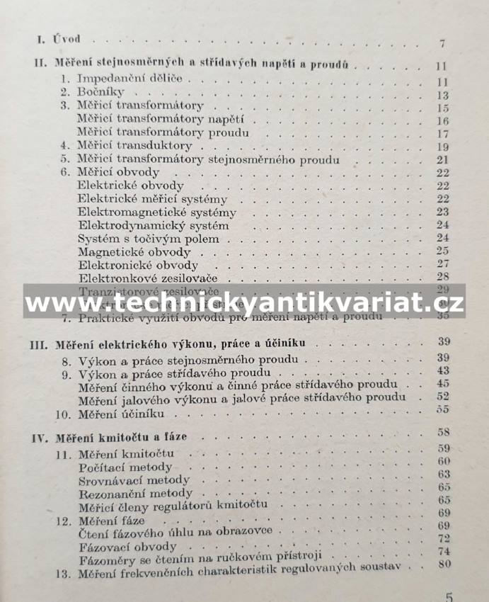 Měření elektrických a magnetických veličin v automatizaci - Hora, Roztočil (1970)