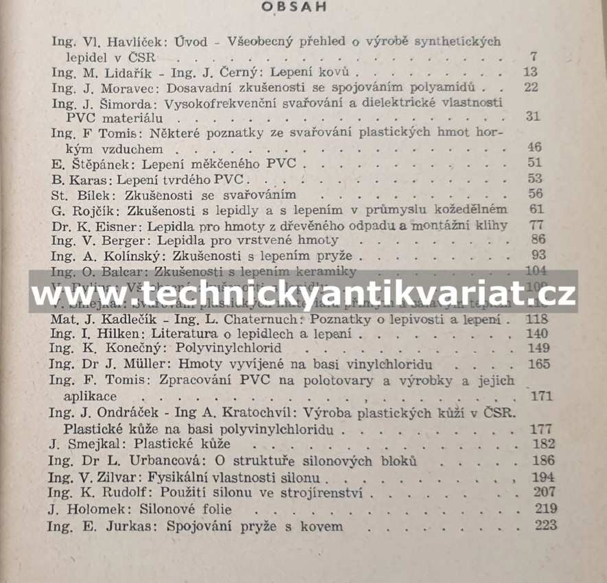 Plastické hmoty a lepidla (1957)