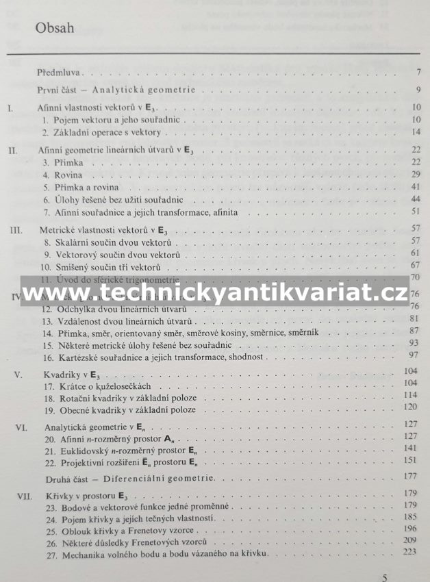 Analytická a diferenciální geometrie VII.- Bruno Budínský (1983)