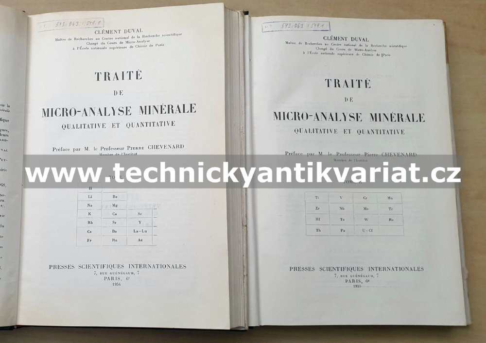 Traite de micro-analyse minérale I.,II. - Clement Duval (1954,1955)