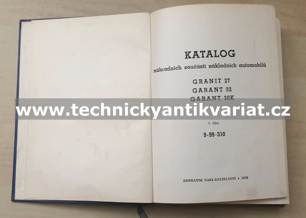 Garant 30, 32K, Granit 27 I. díl MOTOR - katalog náhradních součástí (1959)