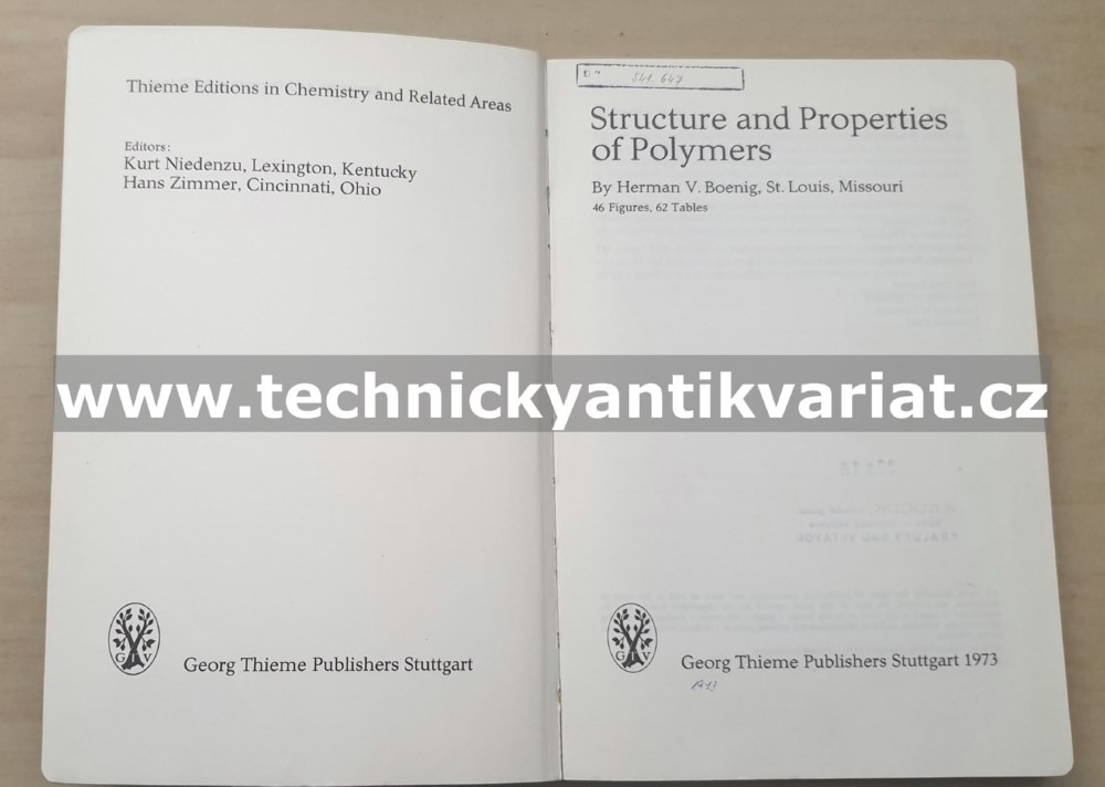 Structure and Properties of polymers - Herman V. Boening (1973)