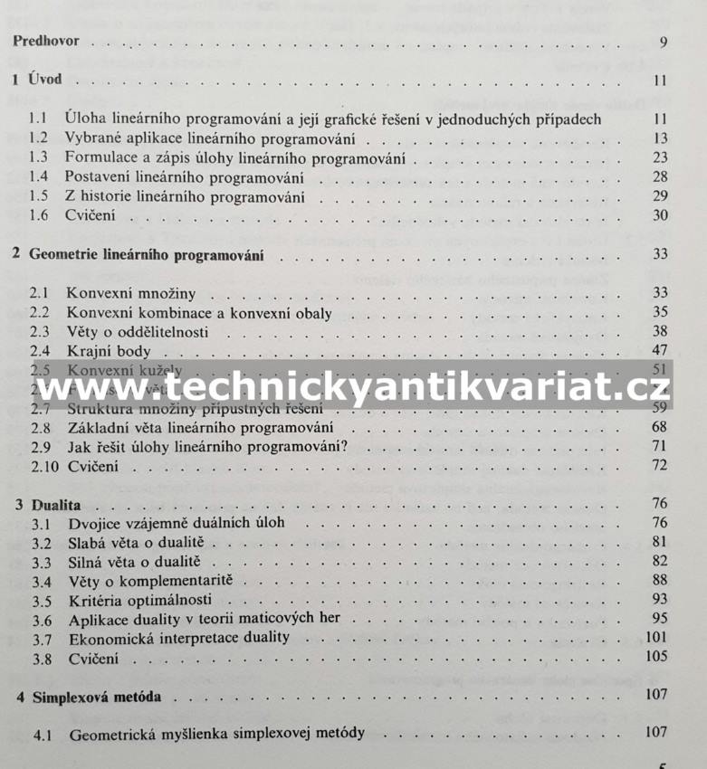 Linearne programovanie - Plesnik, Dupačová, Vlach (1990)