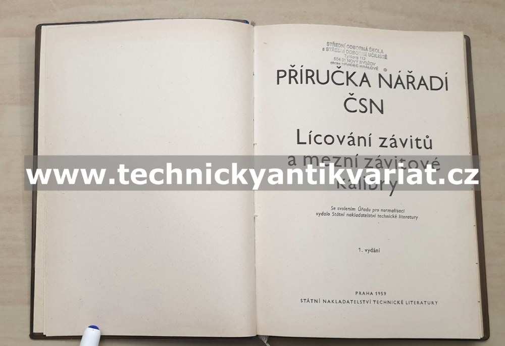 Příručka nářadí ČSN lícování závitů a mezní závitové kalibry - Alois Seidler (1959)