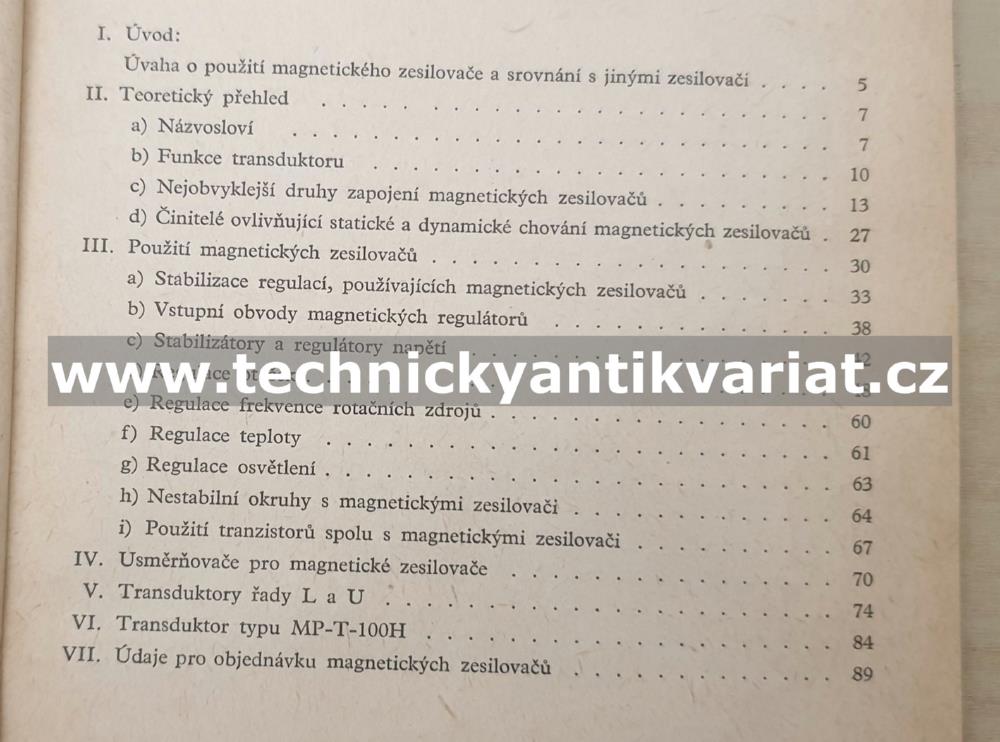 Magnetické zesilovače pro průmyslové použití - Posselt, Pavlica (1960)