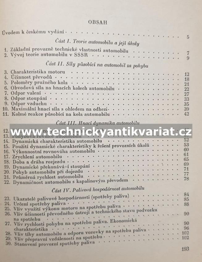 Teorie automobilů - Ilarionov, Morin, Šejnin (1964)