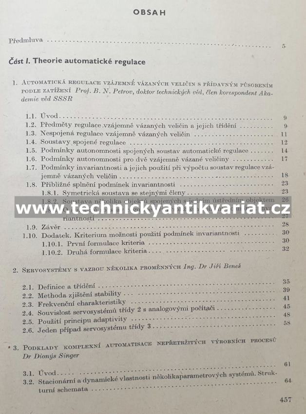 Souhrn prací o automatisaci - Zdeněk Trnka (1956)
