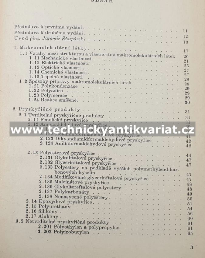 Přehled plastických hmot - Havlíček, Osten, Šňupárek (1960)