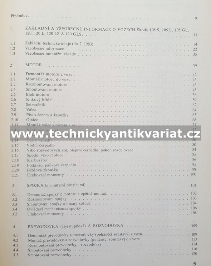 Škoda 105, 120, 130 Garde, Rapid - Údržba a opravy automobilů - J. Andrt (1987)