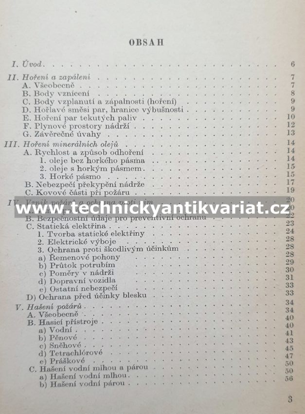 Základy protipožární techniky ve výrobních závodech a skladech minerálních olejů - Z.Michel (1960)