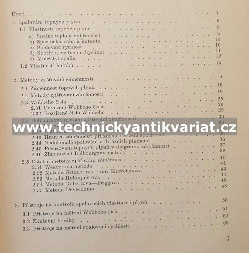 Záměnnost a úprava topných plynů - Janáč, Zábranský, Hypr (1964)