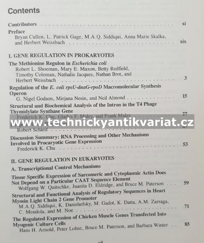 Mechanisms of Control of Gene Expression - Cullen, Gage, Siddiqui, Skalka, (1987)