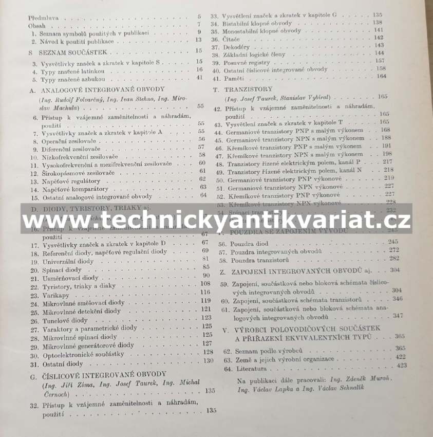 Technické údaje polovodičových součástek - Taurek (1980)