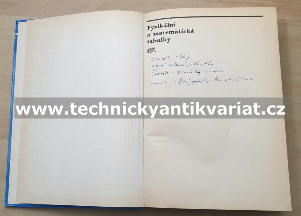 Fyzikální a matematické tabulky - Brož, Roskovec, Valouch (1980)