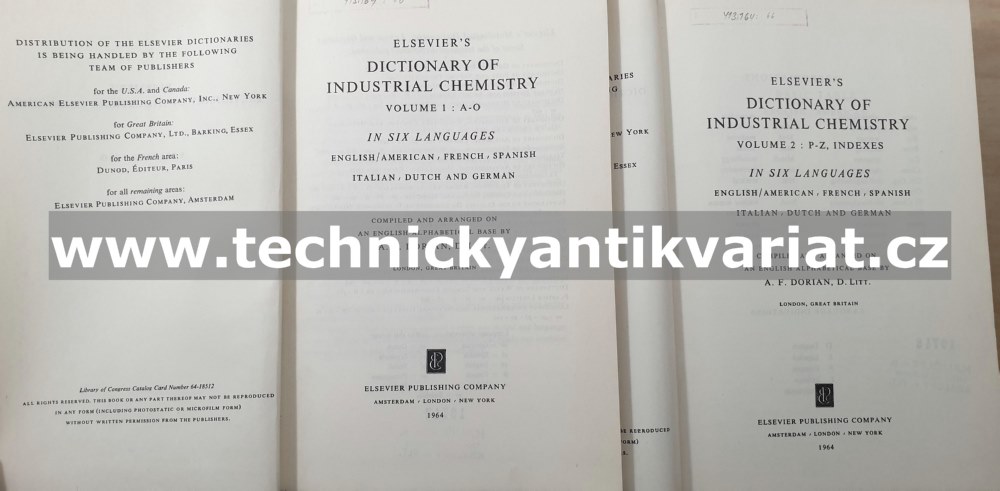 Dictionary of industrial chemistry 1,2 (1964)