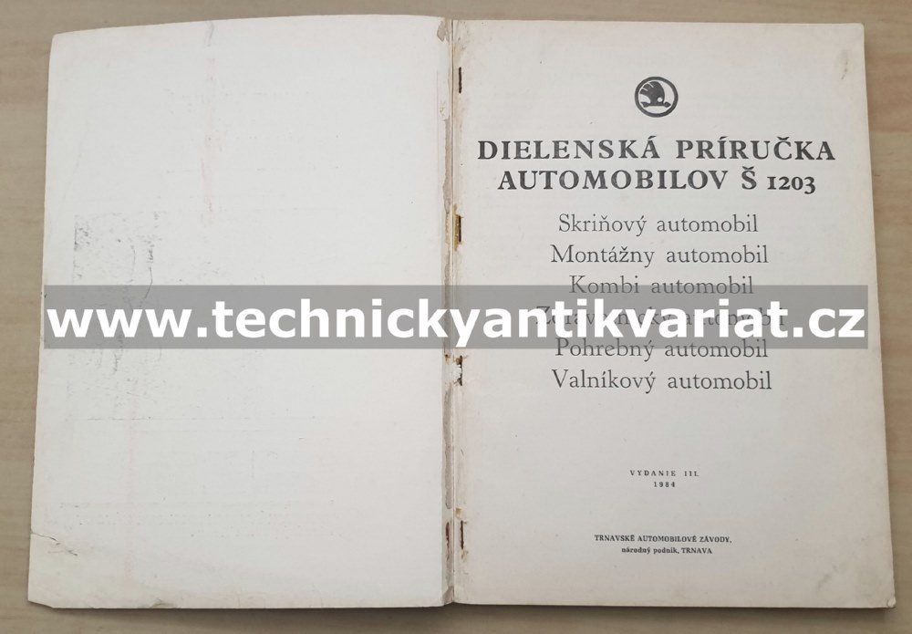 Škoda 1203 - dielenská příručka (1984)