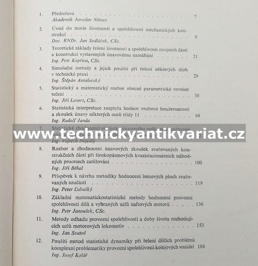 Spolehlivost strojních zařízení - Němec, Sedláček (1979)