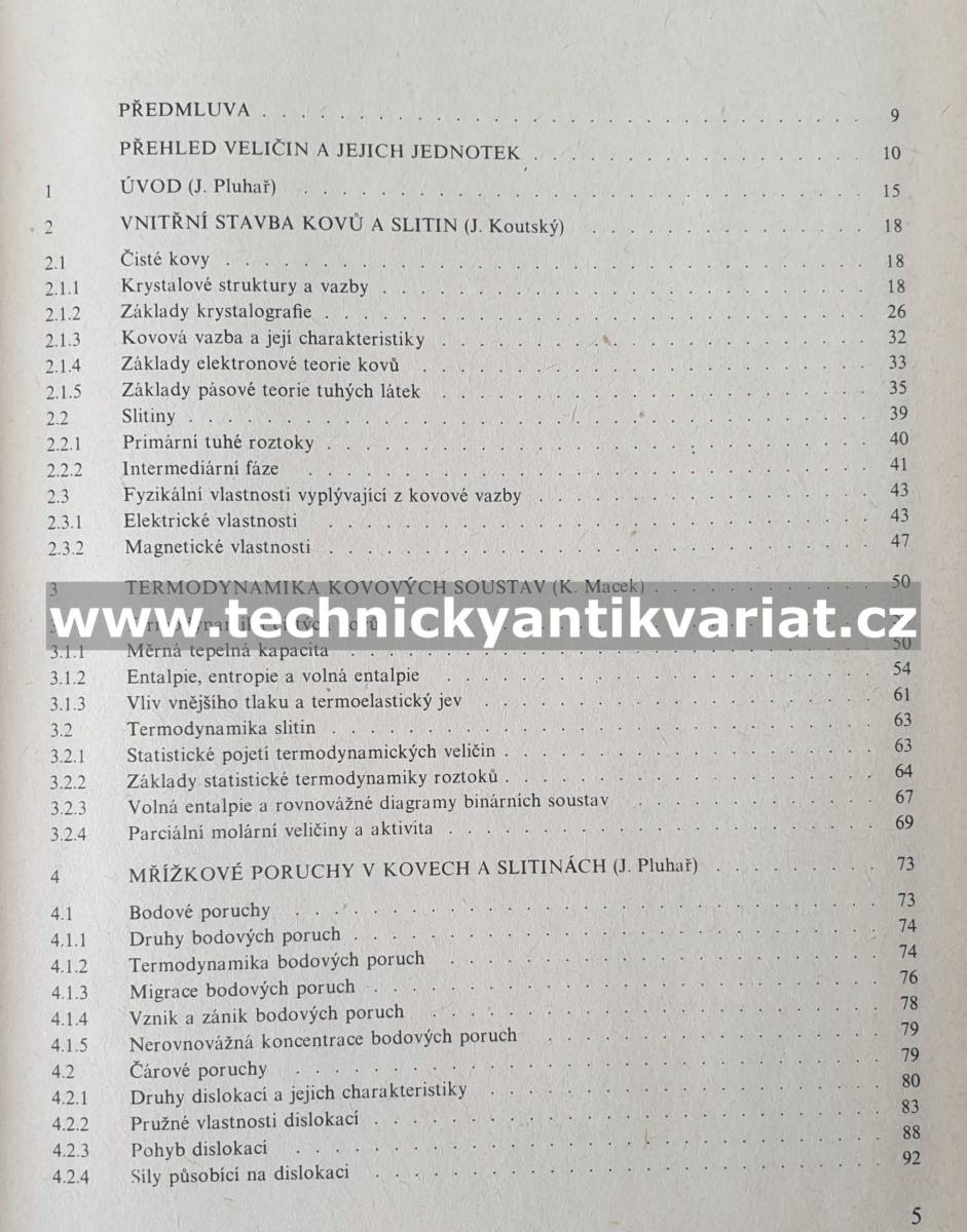 Fyzikální metalurgie a mezní stavy materiálu - Pluhař, Puškár, Koutský, Macek, Beneš (1987)