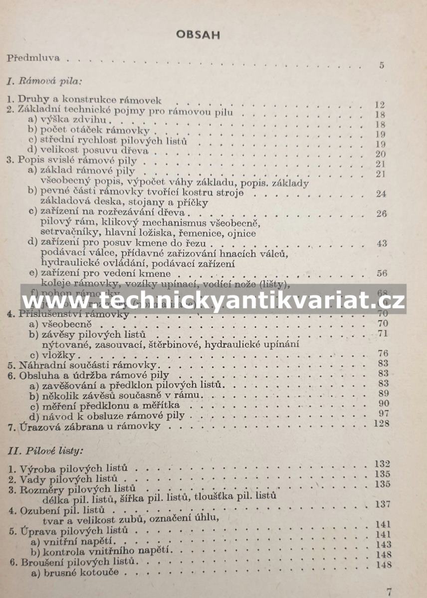 Rámová pila a technika řezání - Ille, Dobrý, Kozák, Tomášek (1954)