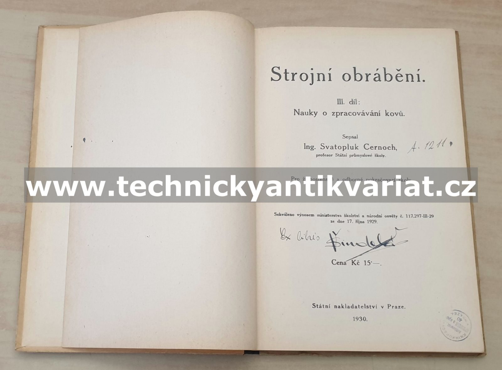Strojní obrábění III. Nauka o zpracování kovů - Svatopluk Černoch (1930)