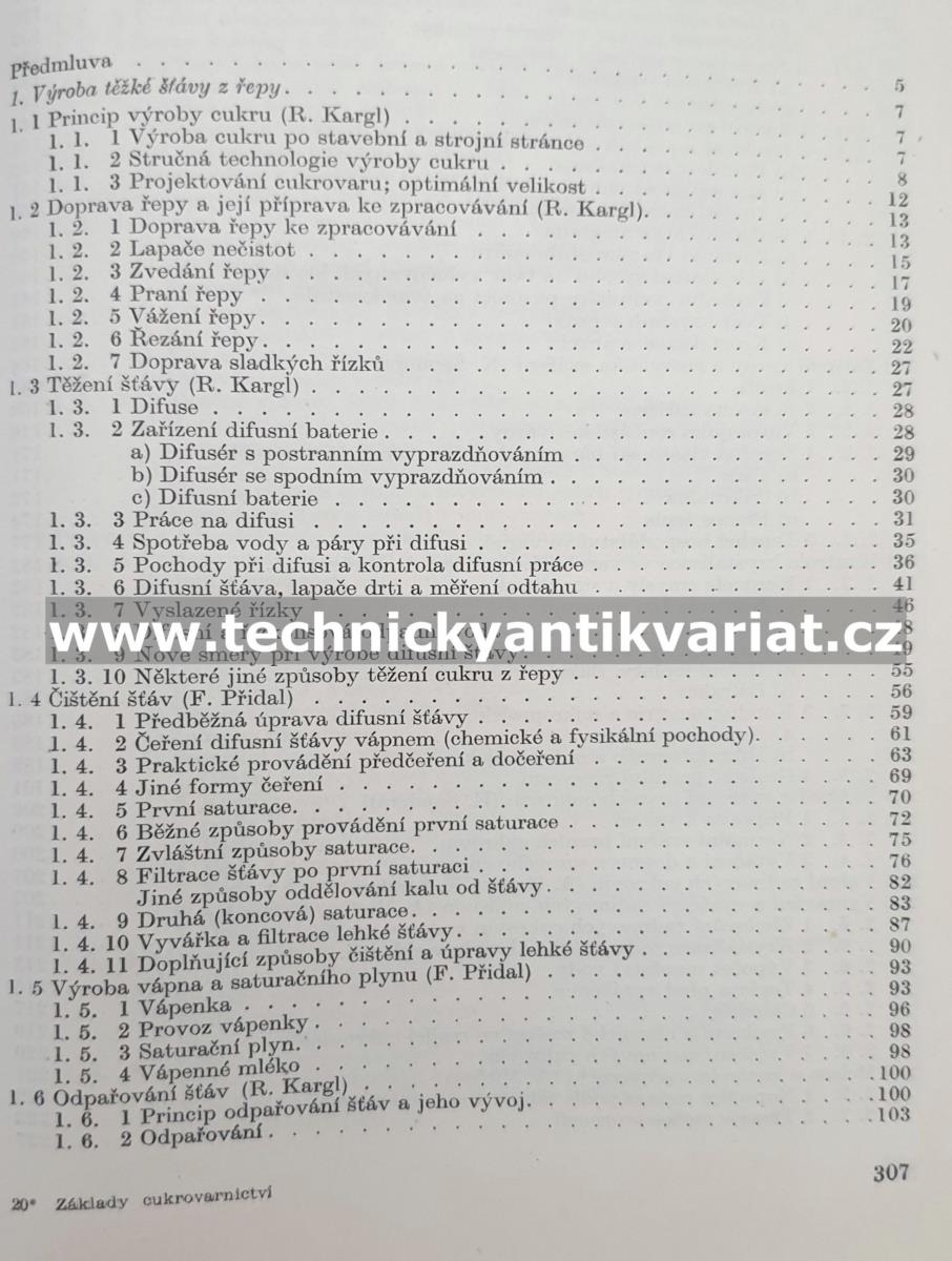 Základy cukrovarnictví II. Výroba surového cukru a vedlejších produktů (1957)
